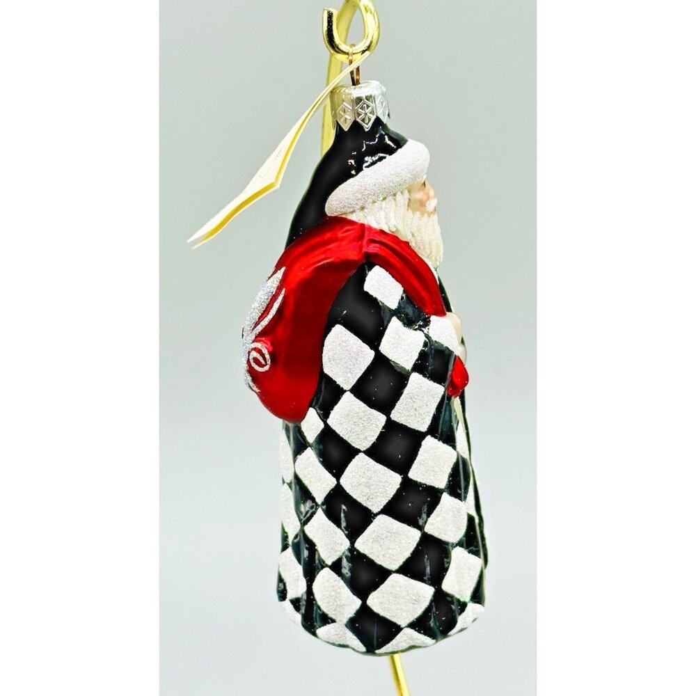 Patricia Breen Saint Louis Santa Black White Harlequin Ornament Christmas Tags - Picture 5 of 9